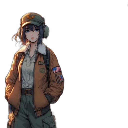 jacket, hat, staff, weapon transparent PNG cut-out