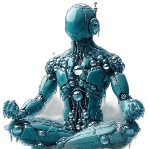 robot, concept art, cyberpunk, 3d render transparent PNG cut-out