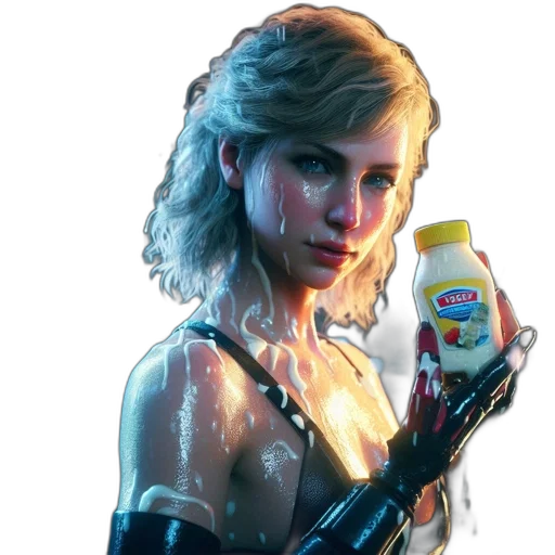 bottle, robot, concept art, cyberpunk transparent PNG cut-out