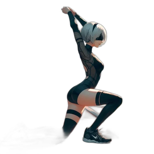 robot, staff, concept art, 3d render transparent PNG cut-out