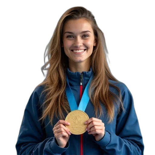 jacket, jewelry, face, medalist transparent PNG cut-out