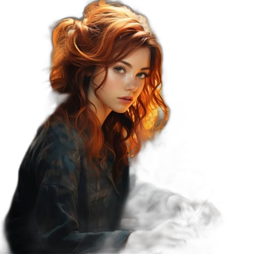 face, dragon, hair, dress transparent PNG cut-out