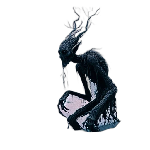 creature, hair, mask, dress transparent PNG cut-out