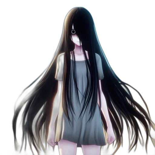dress, hair, mask, creature transparent PNG cut-out