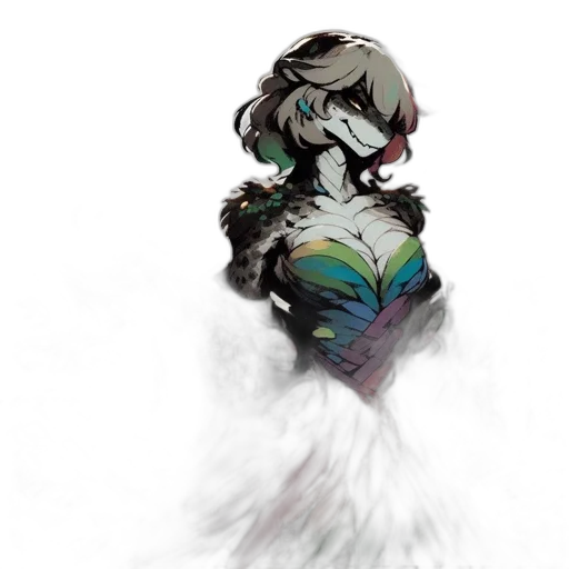 mask, creature, hair, dress transparent PNG cut-out