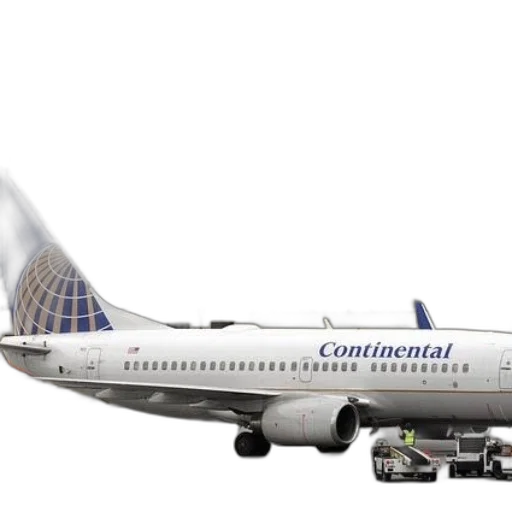 continental, airlines, plane, parked transparent PNG cut-out