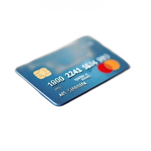 3d render, credit, card, numbers transparent PNG cut-out