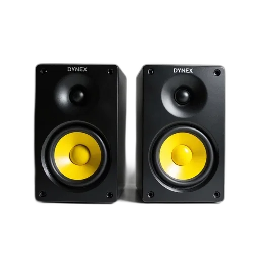 3d render, two, black, speakers transparent PNG cut-out