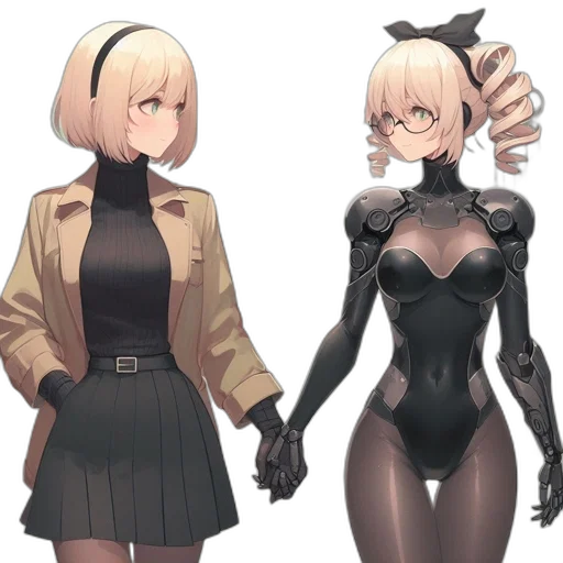 robot, jacket, dress, concept art transparent PNG cut-out