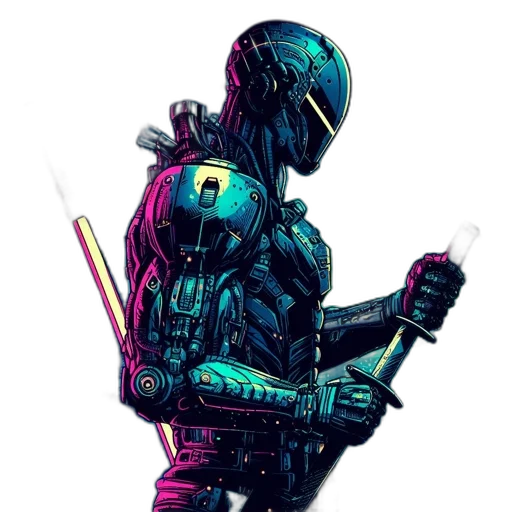 robot, staff, sword, weapon transparent PNG cut-out