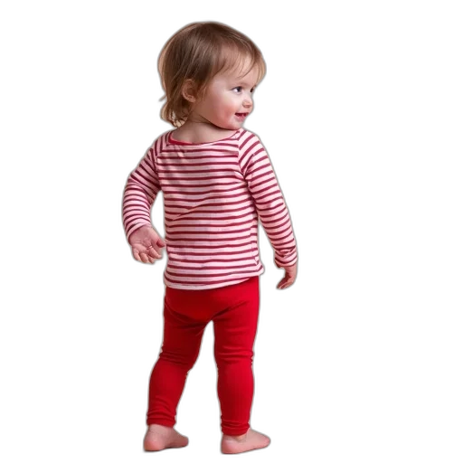 red, stripe, top, leggings transparent PNG cut-out