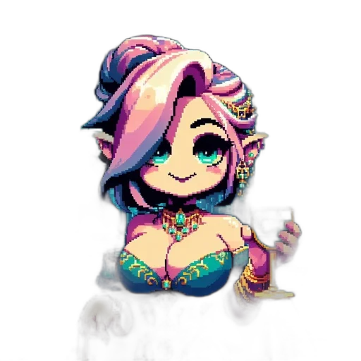 jewelry, dress, crown, pixel art transparent PNG cut-out