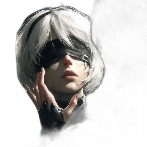 face, mask, hair, jacket transparent PNG cut-out