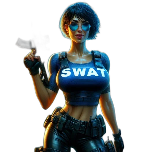 weapon, staff, jacket, robot transparent PNG cut-out