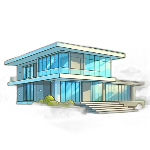 building, furniture, 3d render, concept art transparent PNG cut-out