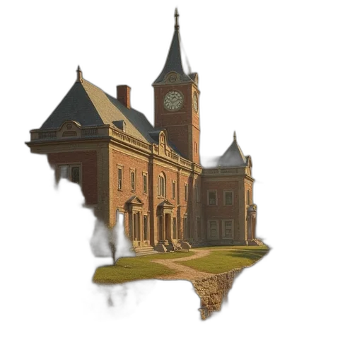 building, concept art, 3d render, pixel art transparent PNG cut-out