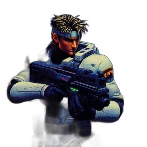 weapon, robot, staff, cyberpunk transparent PNG cut-out