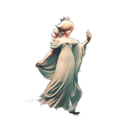 dress, staff, crown, creature transparent PNG cut-out
