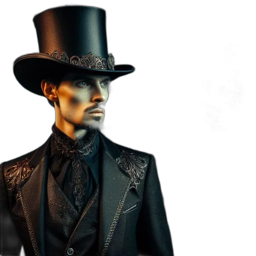 hat, jacket, concept art, 3d render transparent PNG cut-out