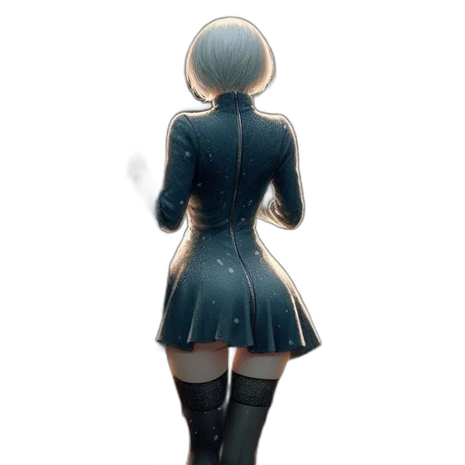 dress, jacket, robot, staff transparent PNG cut-out