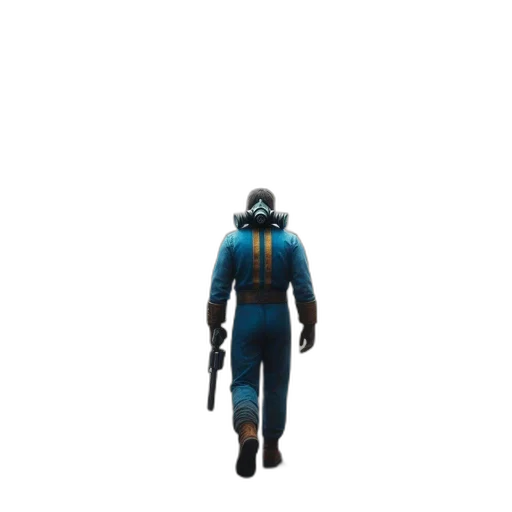 staff, jacket, robot, weapon transparent PNG cut-out