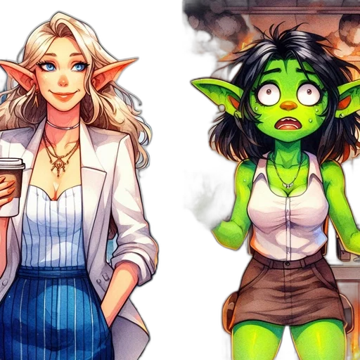 fantasy art, concept art, comic book art, pixel art transparent PNG cut-out