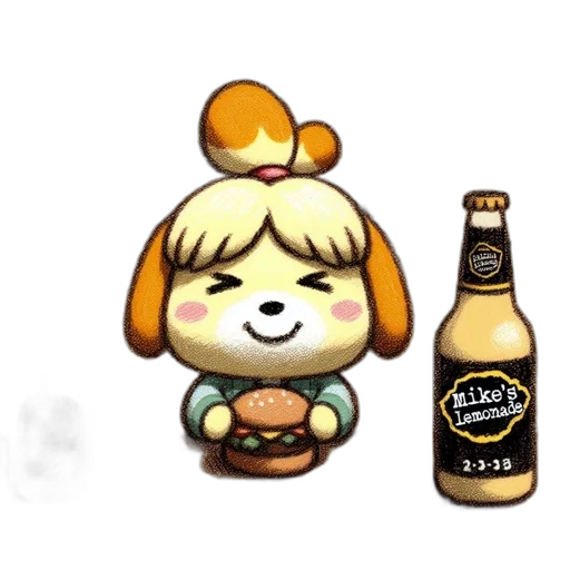 food, bottle, animal, pixel art transparent PNG cut-out