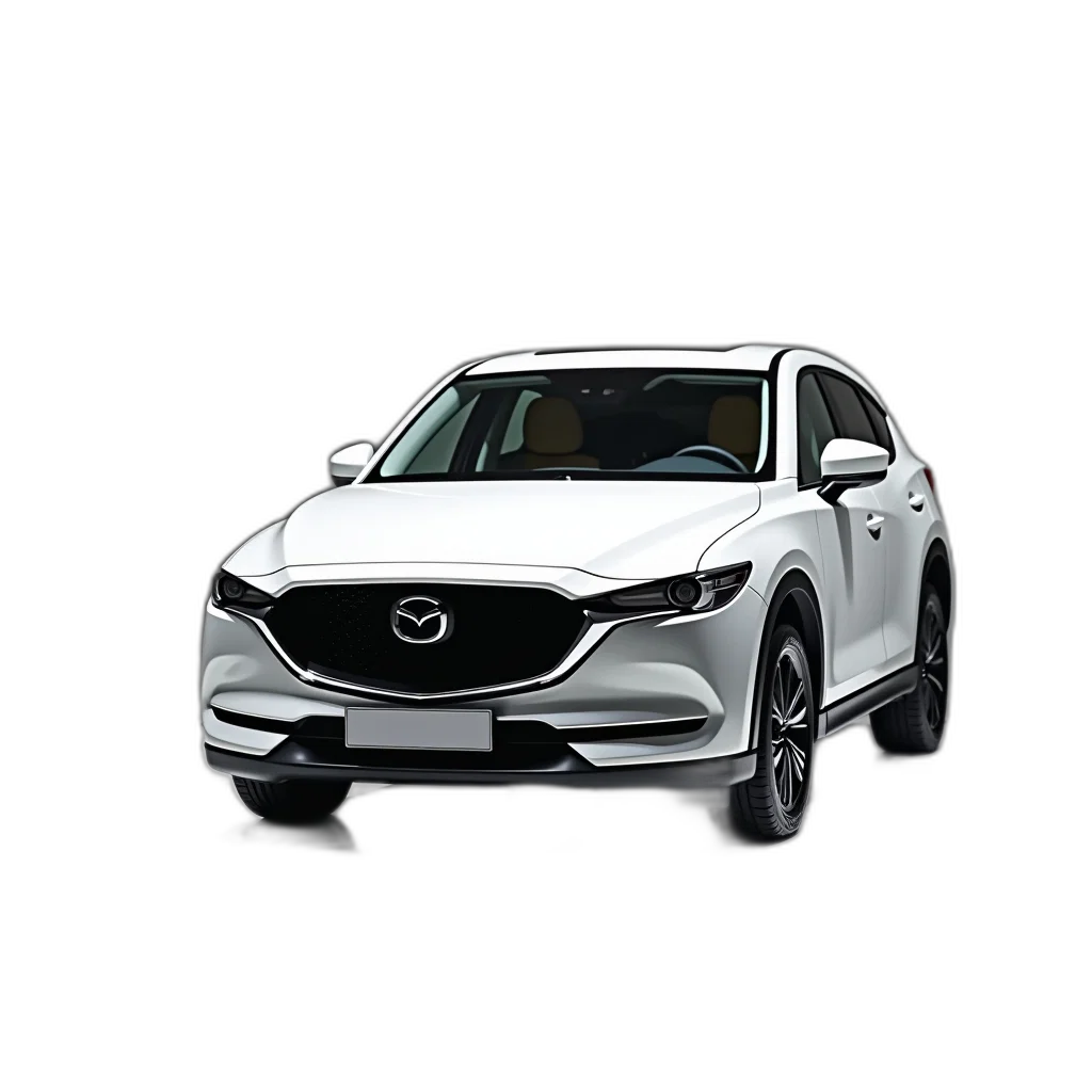 car, 3d render, white, mazda transparent PNG cut-out
