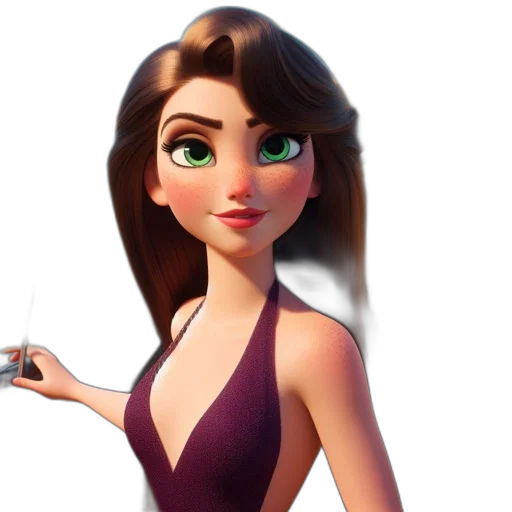 dress, jewelry, cartoon, 3d render transparent PNG cut-out
