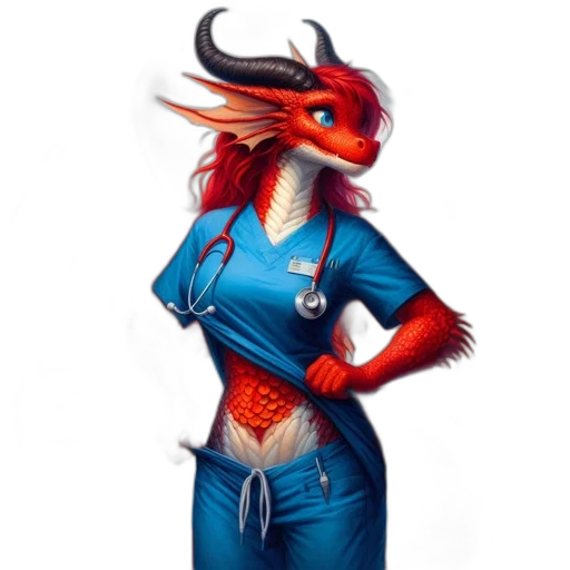 dragon, staff, jacket, dress transparent PNG cut-out