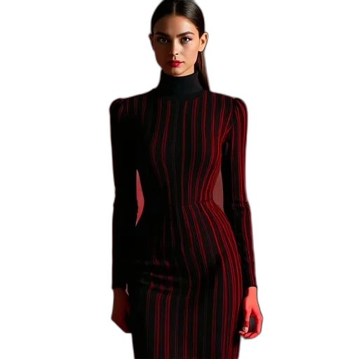 dress, red, dark, woman transparent PNG cut-out