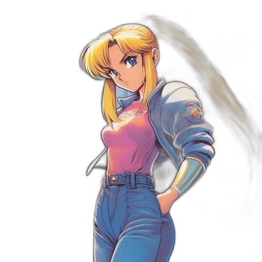 jacket, weapon, concept art, vaporwave transparent PNG cut-out