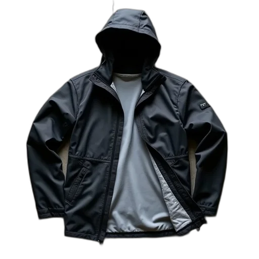 jacket, 3d render, dark, black transparent PNG cut-out