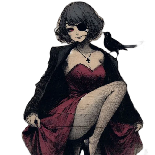 dress, mask, staff, jewelry transparent PNG cut-out