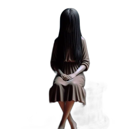 hair, dress, jacket, staff transparent PNG cut-out