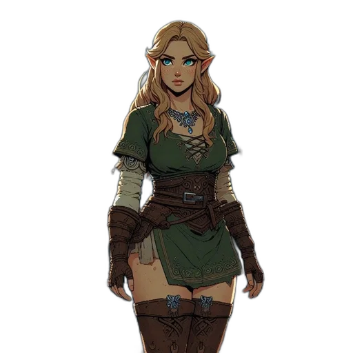 dress, staff, fantasy art, concept art transparent PNG cut-out