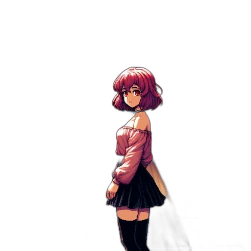 jacket, dress, staff, weapon transparent PNG cut-out