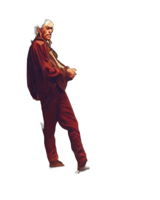 jacket, staff, face, weapon transparent PNG cut-out