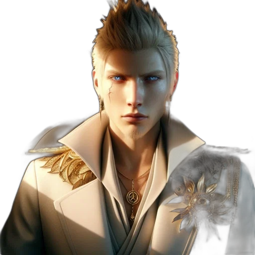 jacket, staff, dragon, photorealistic transparent PNG cut-out