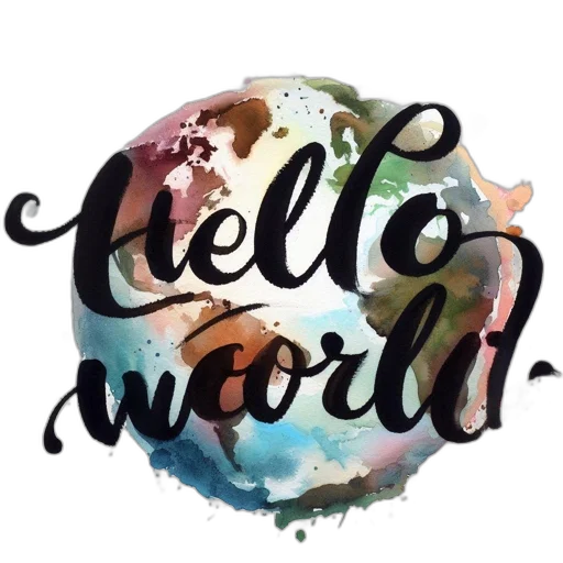 watercolor, piece, earth, shown transparent PNG cut-out