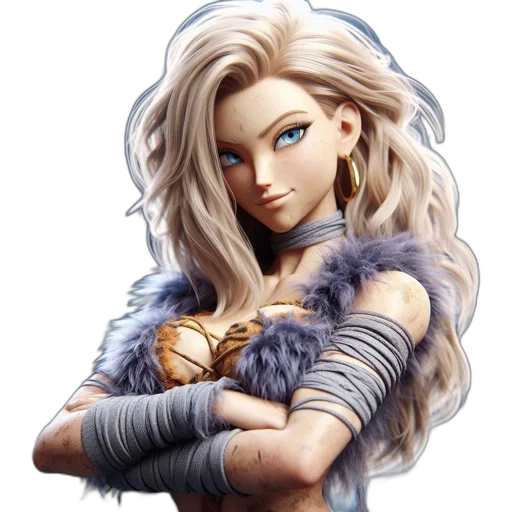 hair, fantasy art, concept art, 3d render transparent PNG cut-out