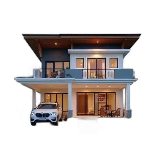 building, car, furniture, 3d render transparent PNG cut-out