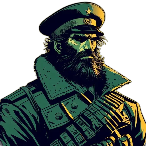 staff, jacket, face, comic book art transparent PNG cut-out