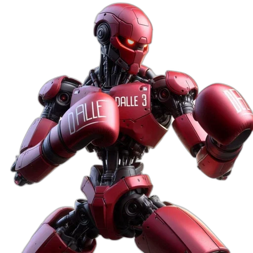 robot, 3d render, concept art, red transparent PNG cut-out