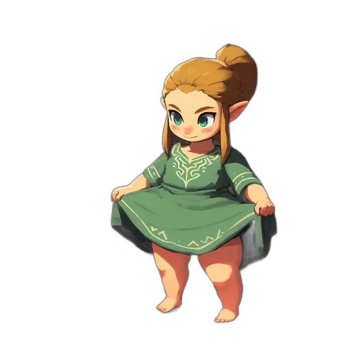dress, creature, staff, face transparent PNG cut-out