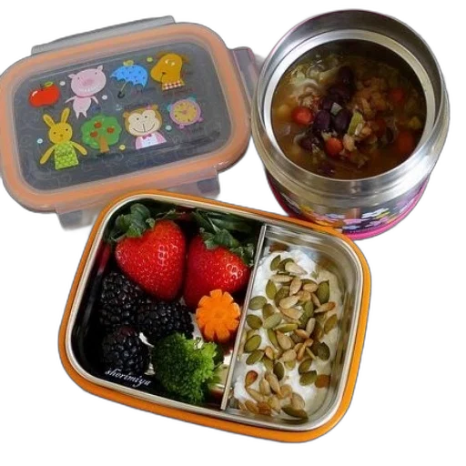 food, bento, box, strawberries transparent PNG cut-out