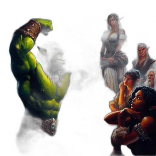 concept art, fantasy art, comic book art, 3d render transparent PNG cut-out