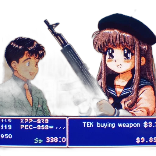 weapon, sword, vaporwave, pixel art transparent PNG cut-out