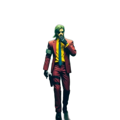 jacket, staff, weapon, mask transparent PNG cut-out