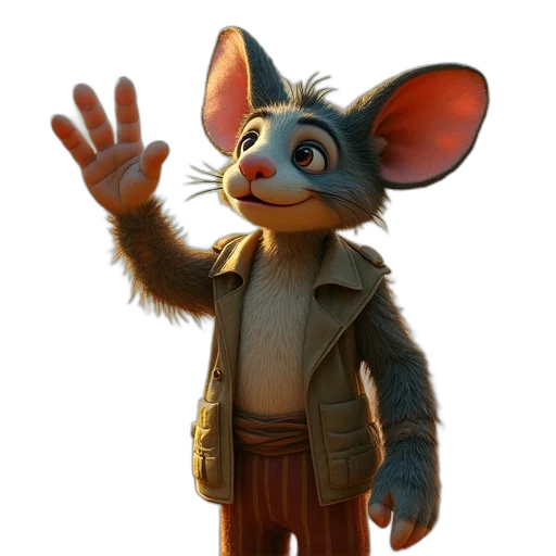 jacket, staff, animal, creature transparent PNG cut-out